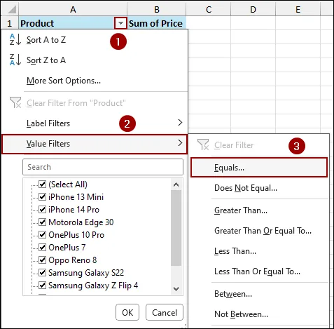 Utilizing Value Filters to Filter Numeric Values