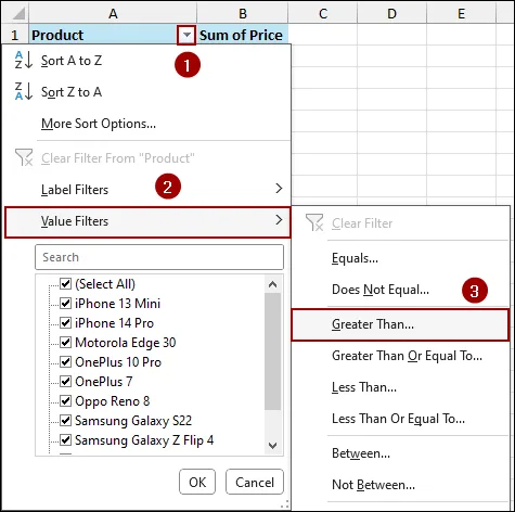 Utilizing Value Filters to Filter Numeric Values