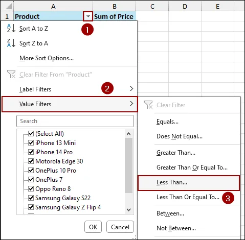 Utilizing Value Filters to Filter Numeric Values