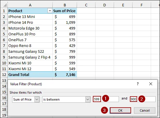 Utilizing Value Filters to Filter Numeric Values