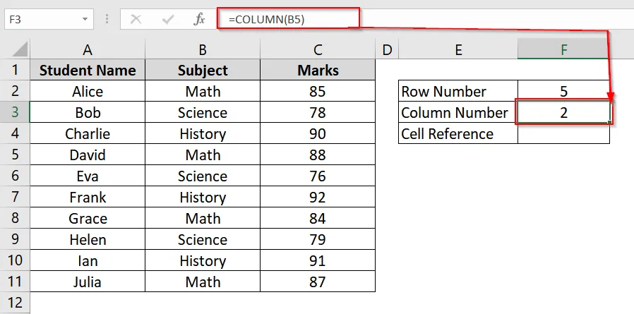 Extract Row and Column Numbers Based on a Cell Value