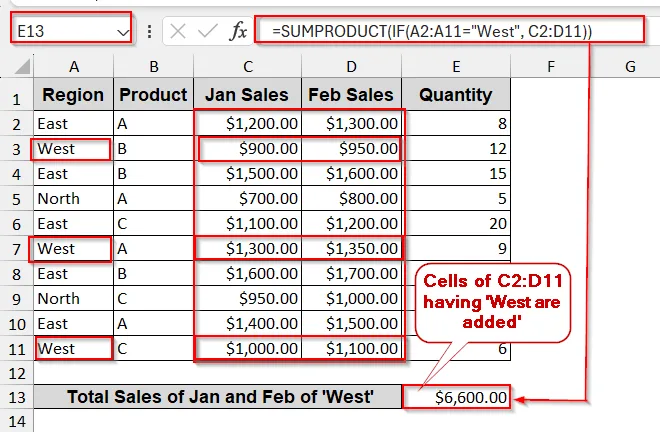 Combining SUMPRODUCT & IF Across Multiple Columns