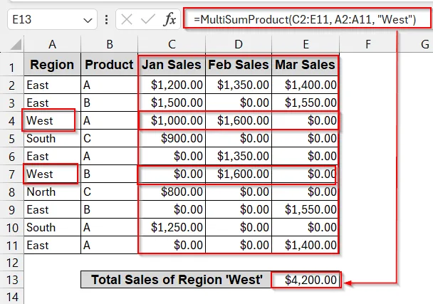Create a VBA UDF for Multi-Column SUMPRODUCT