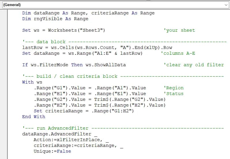 Explore AdvancedFilter with AND and OR Criteria