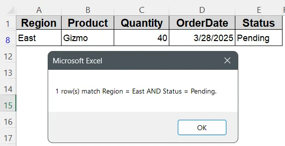 Explore AdvancedFilter with AND and OR Criteria
