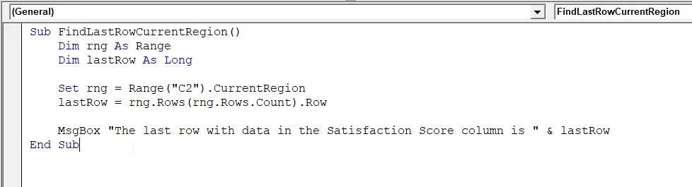 Using the CurrentRegion Method