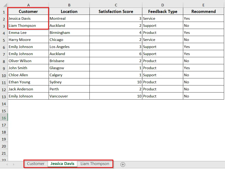 Rename a Worksheet Using a Cell Value for Multiple Sheets