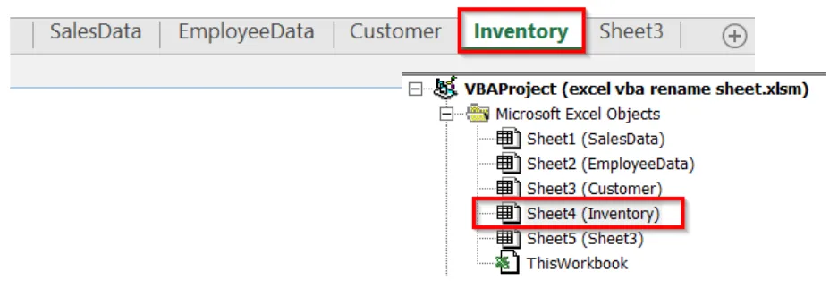 Rename a Worksheet by Its CodeName