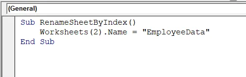 Rename a Worksheet by Its Index Number