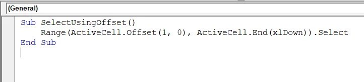 Using Offset with End for Relative Selections