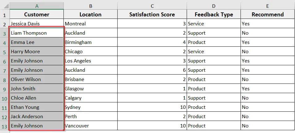 Using Offset with End for Relative Selections