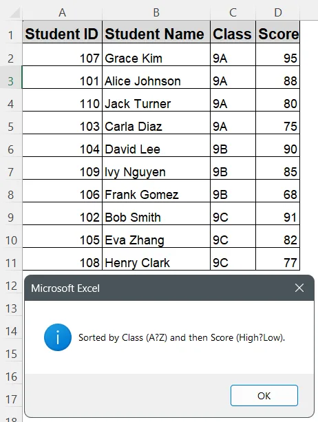 Sorting Multiple Columns Using VBA