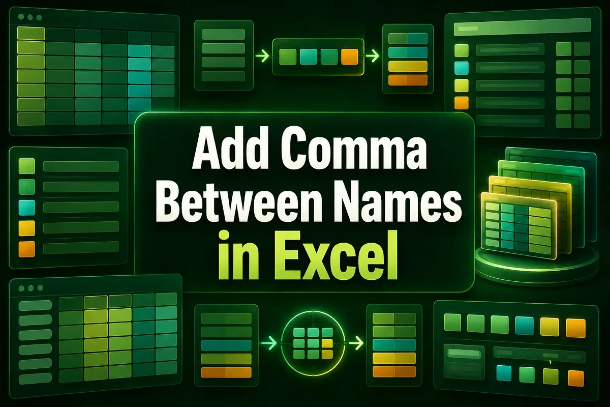 How to Add a Comma Between Names in Excel (8 Different Ways)
