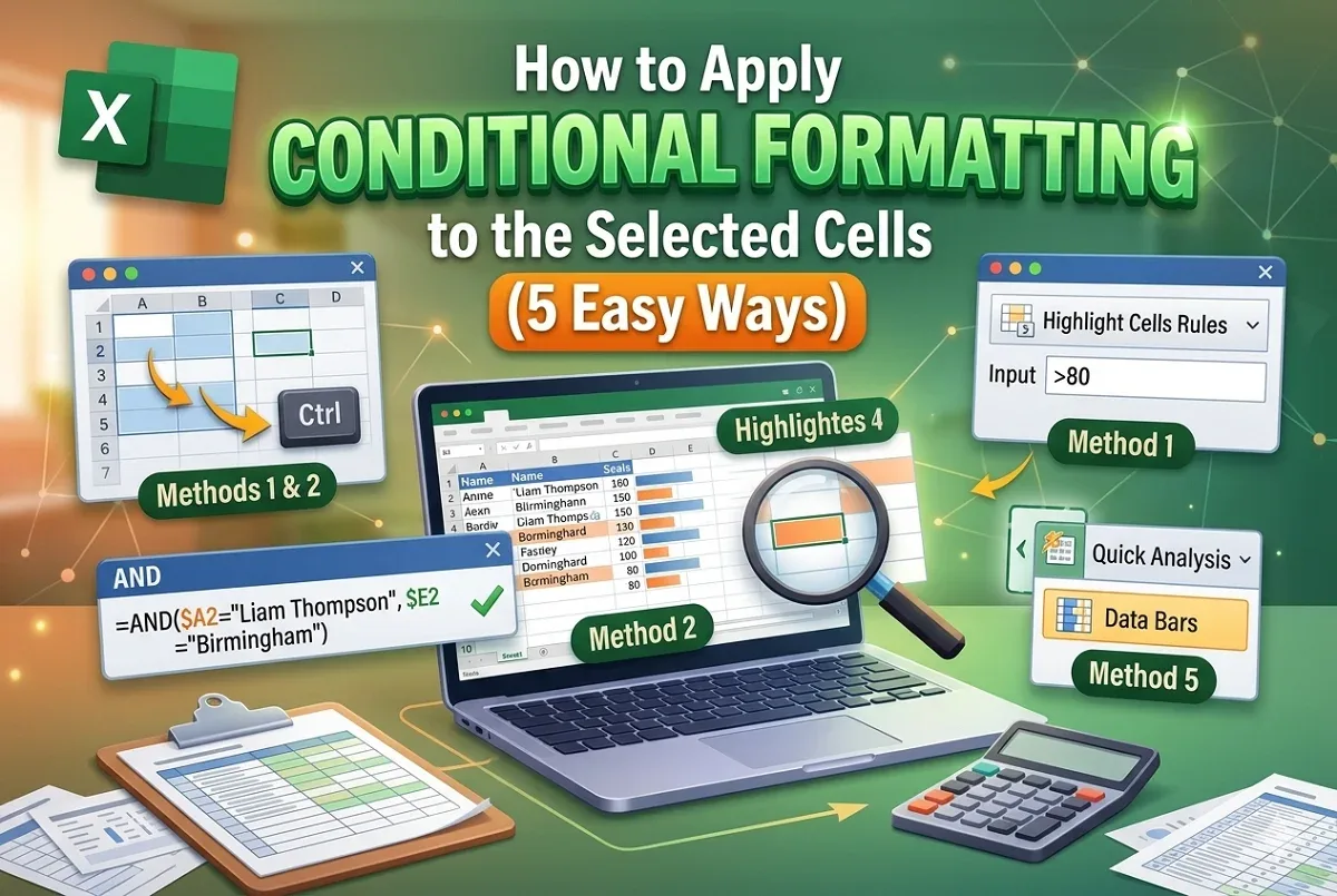 How to Apply Conditional Formatting to the Selected Cells (5 Ways)