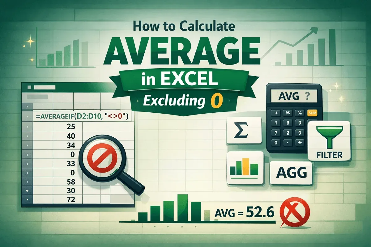 How to Calculate Average in Excel Excluding 0