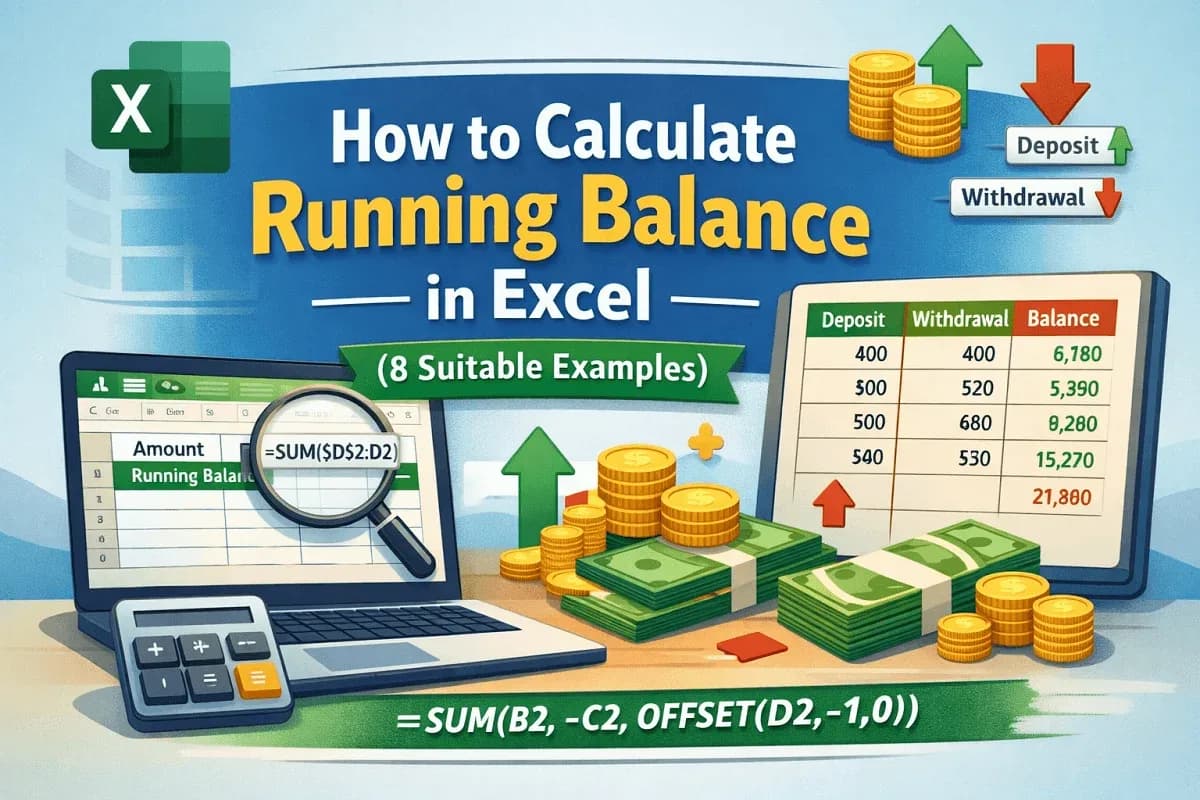 How to Calculate Running Balance in Excel (8 Suitable Examples)