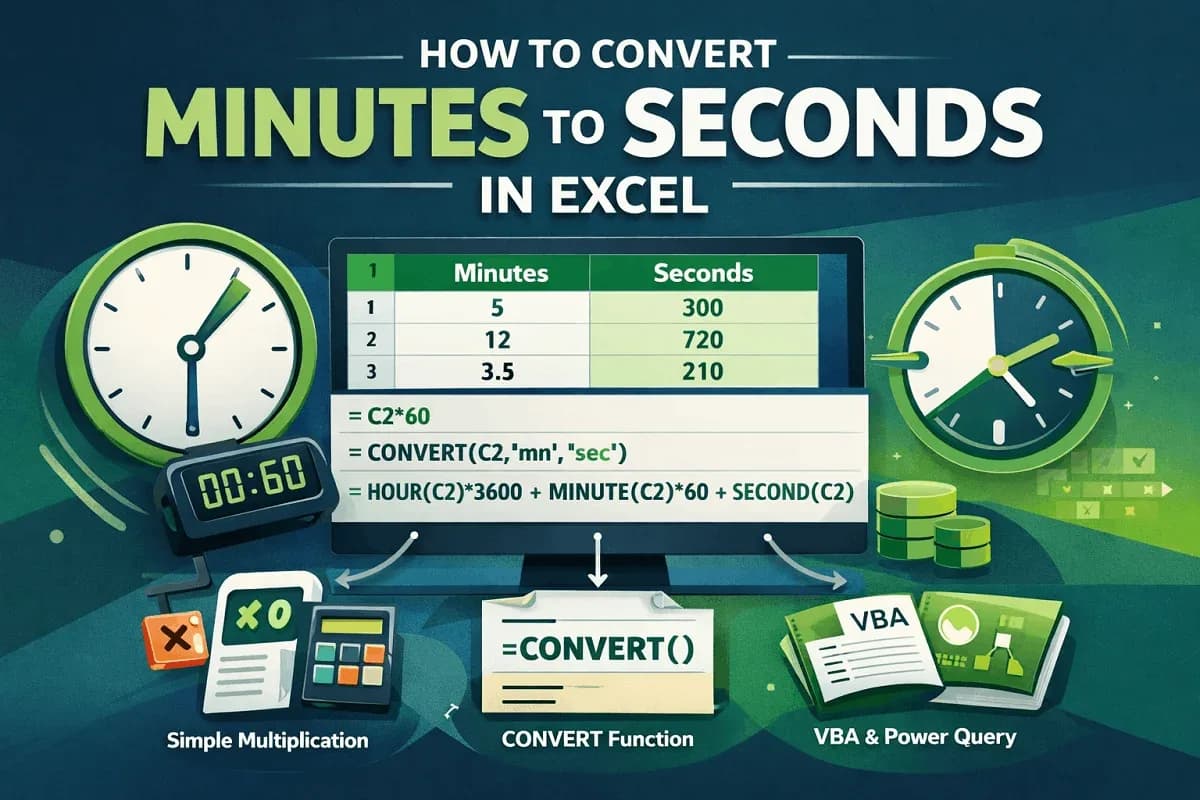 How to Convert Minutes to Seconds in Excel (3 Simple Ways)