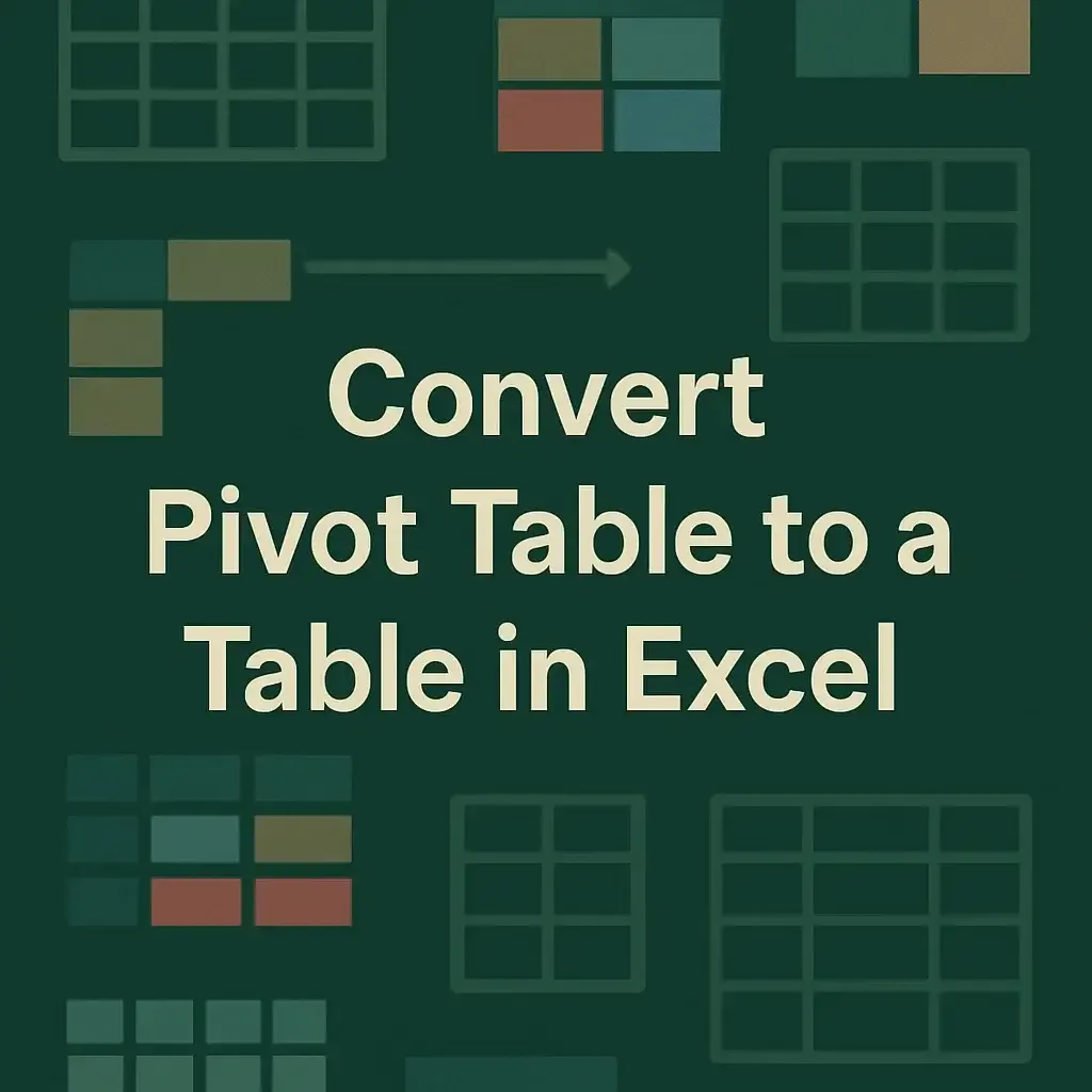 How to Convert Pivot Table to a Table in Excel (2 Quick Methods)