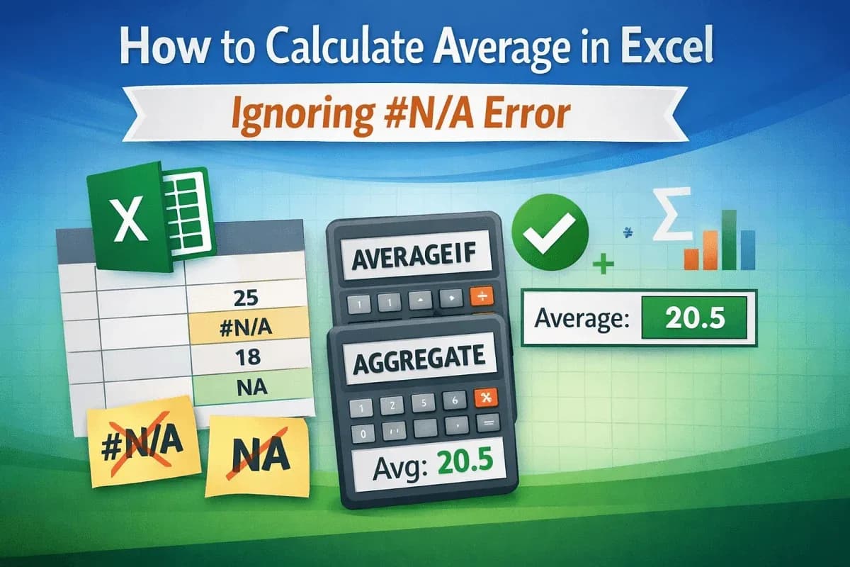 How to Calculate Average in Excel Ignoring #N/A Error