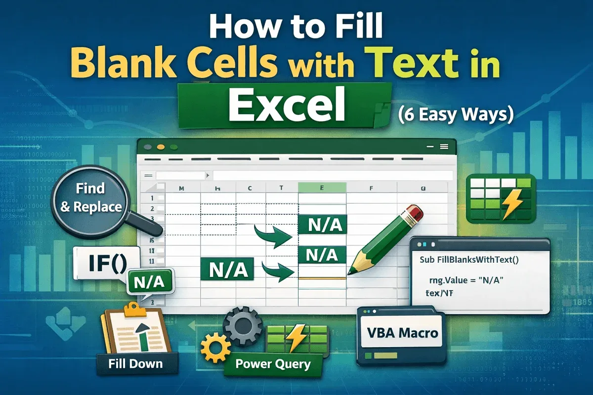 How to Fill Blank Cells with Text in Excel (6 Easy Ways)
