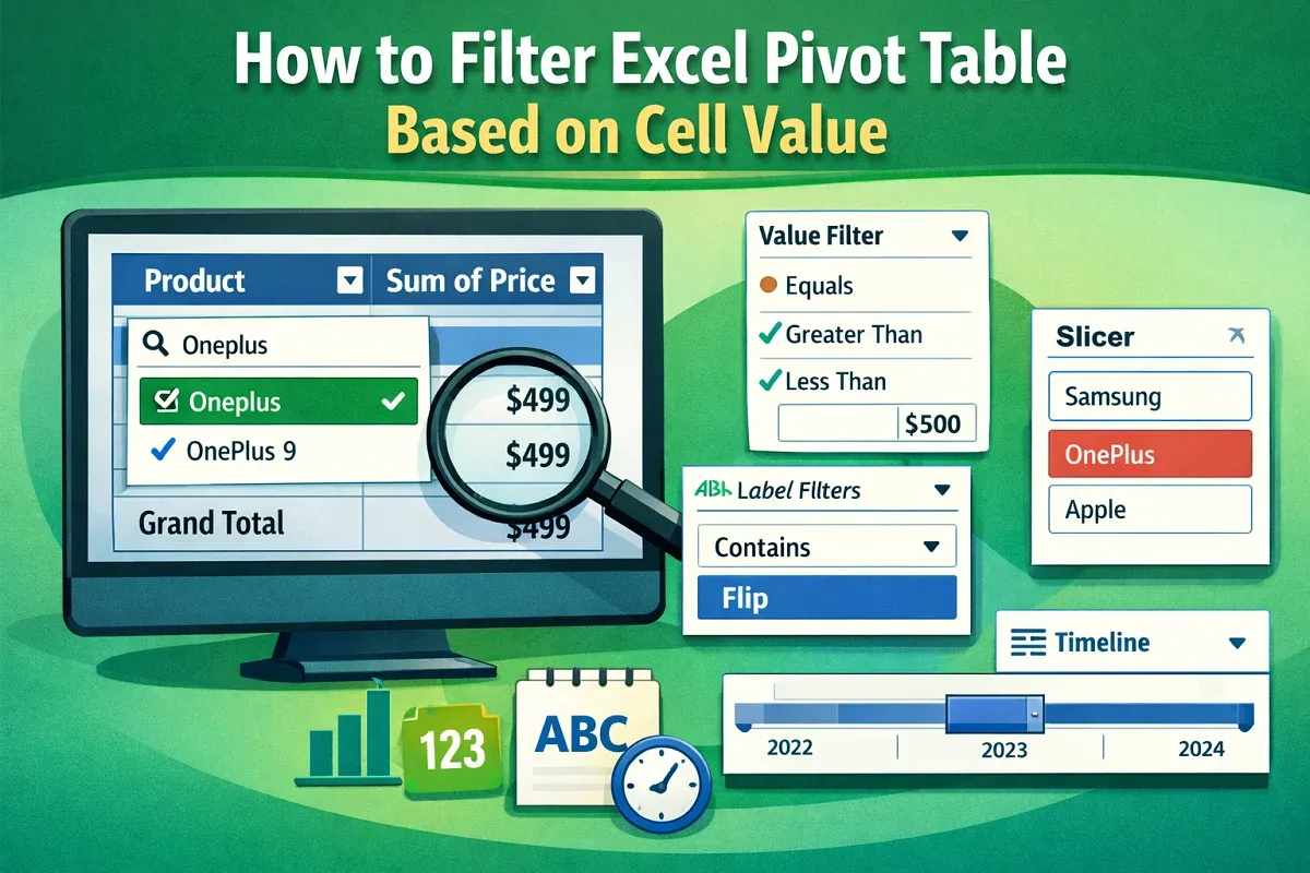 How to Filter Excel Pivot Table Based on Cell Value