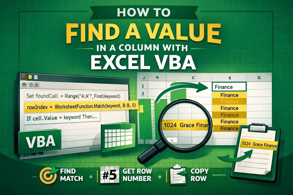 How to Find a Value in a Column with Excel VBA