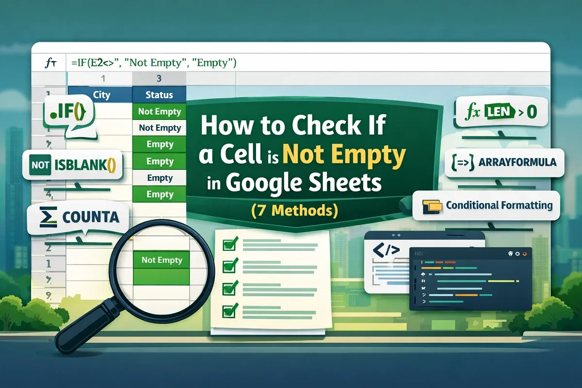 How to Check If a Cell is Not Empty in Google Sheets (7 Methods)