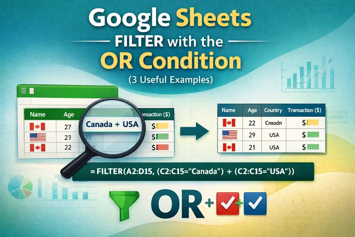 Google Sheets FILTER with the OR Condition (3 Useful Examples)