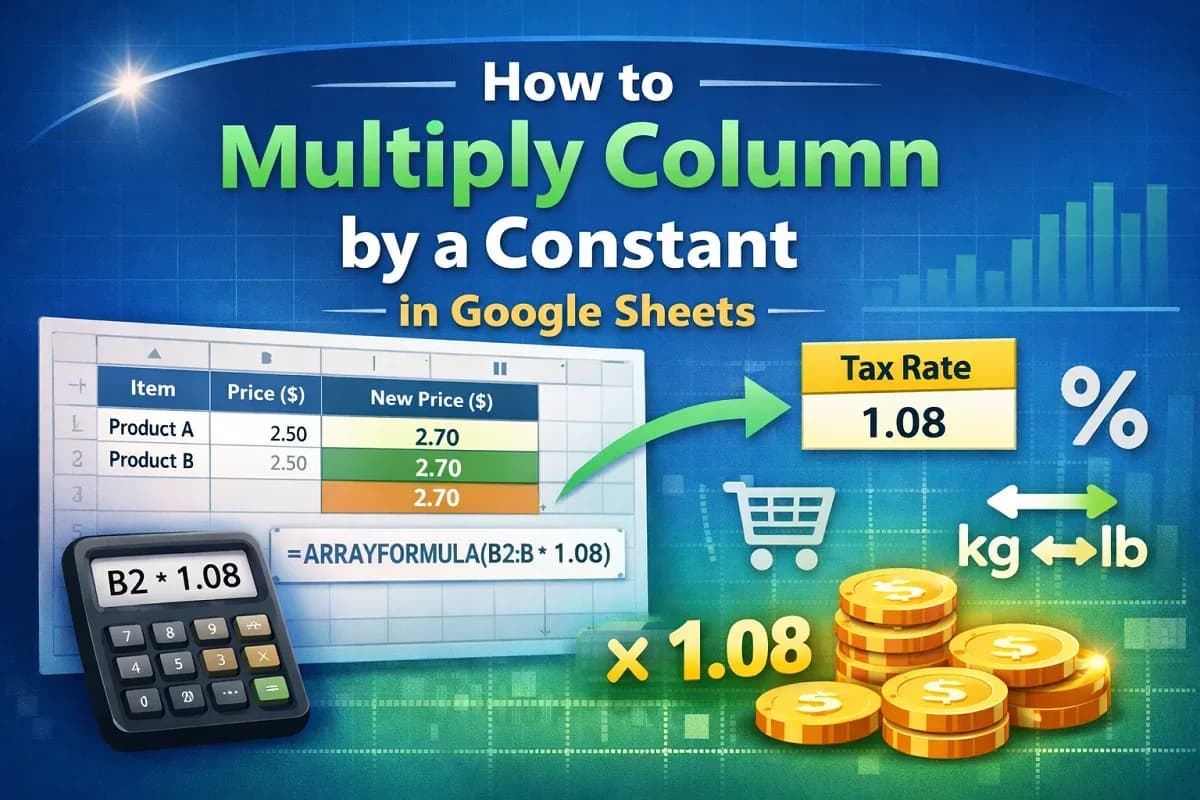 How to Multiply Column by a Constant in Google Sheets