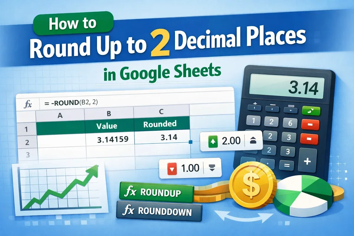 How to Round Up to 2 Decimal Places in Google Sheets