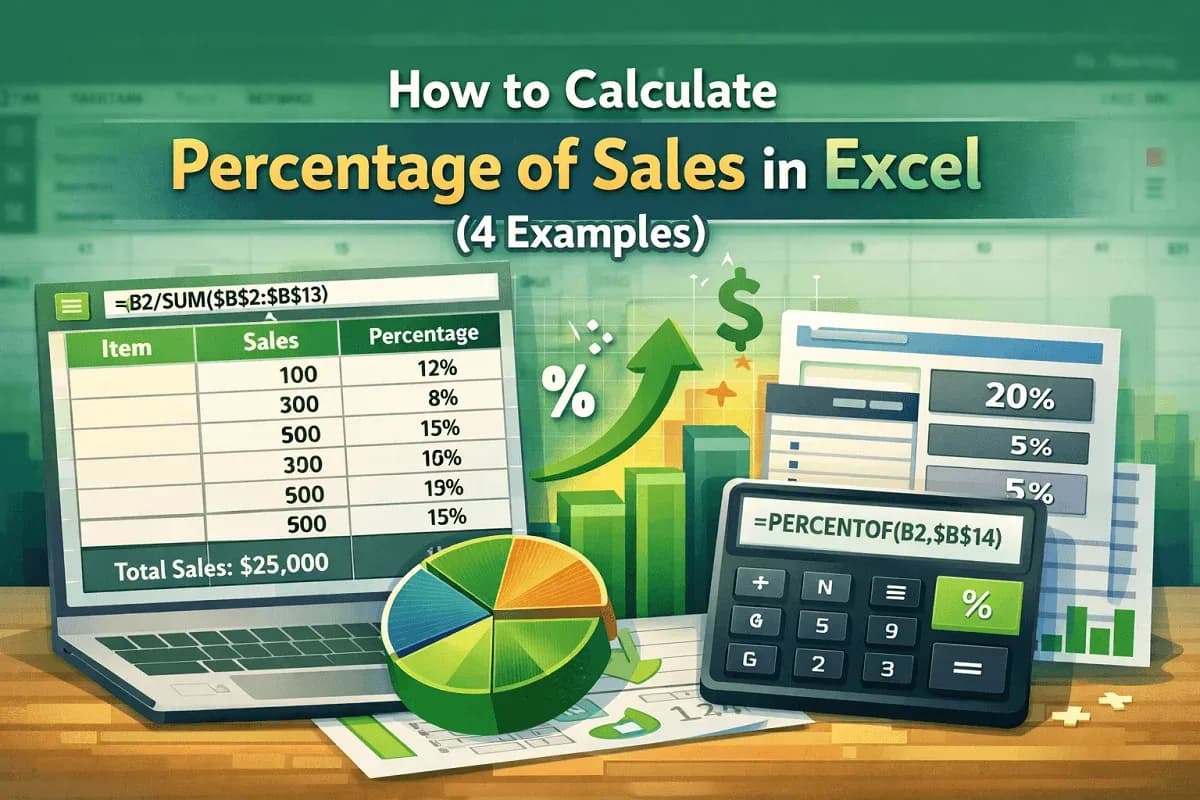 How to Calculate Percentage of Sales in Excel (4 Examples)