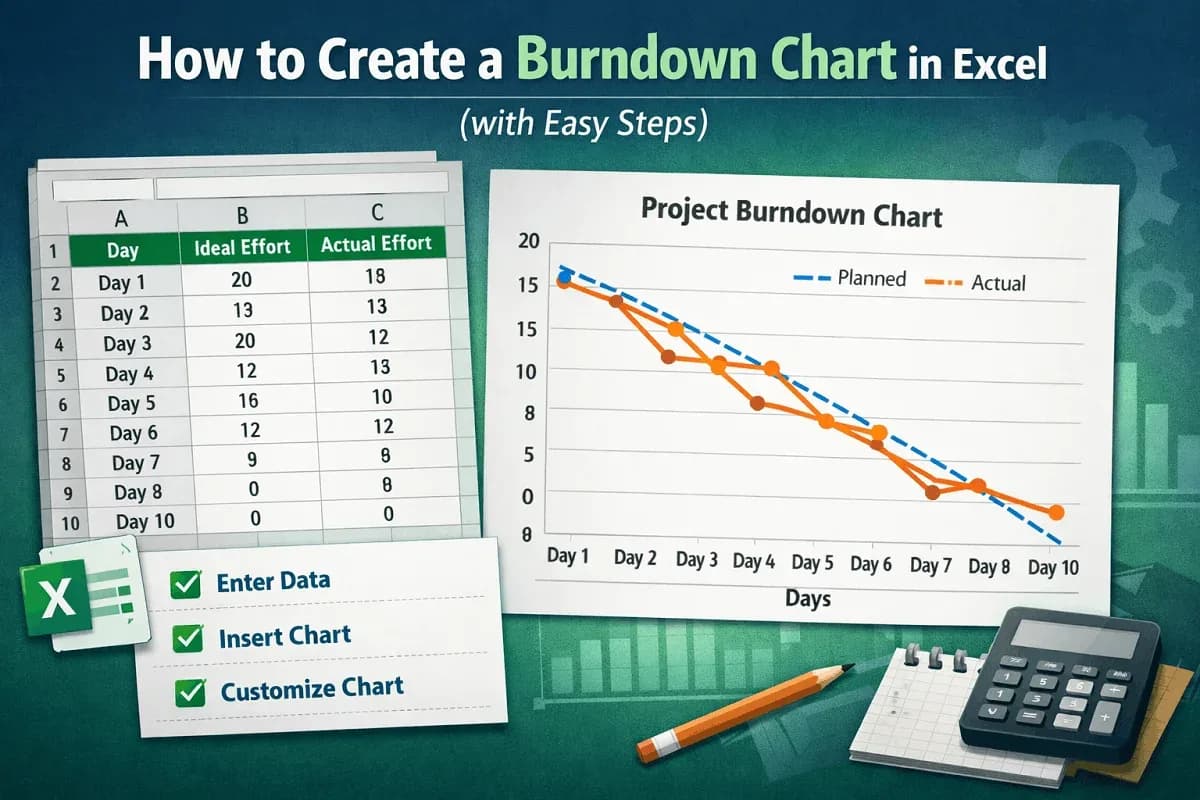 How to Create a Burndown Chart in Excel (with Easy Steps)
