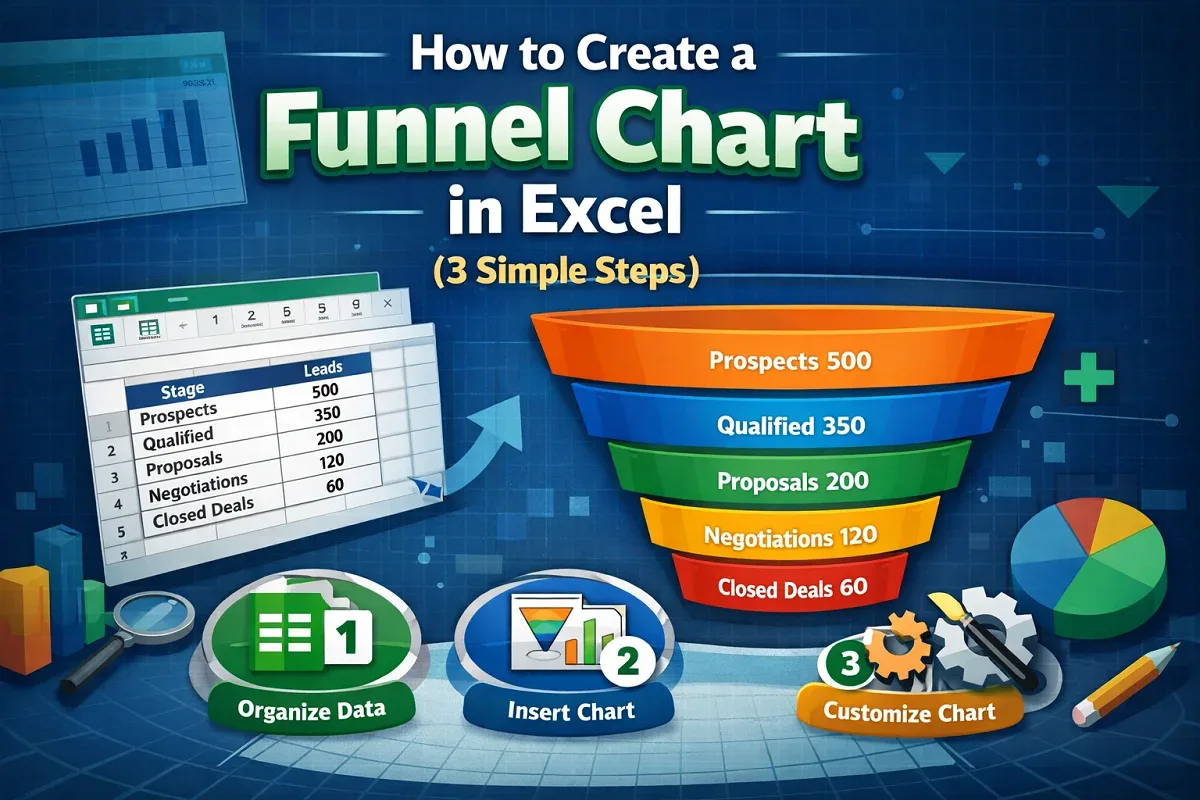 How to Create a Funnel Chart in Excel (with 3 Simple Steps)