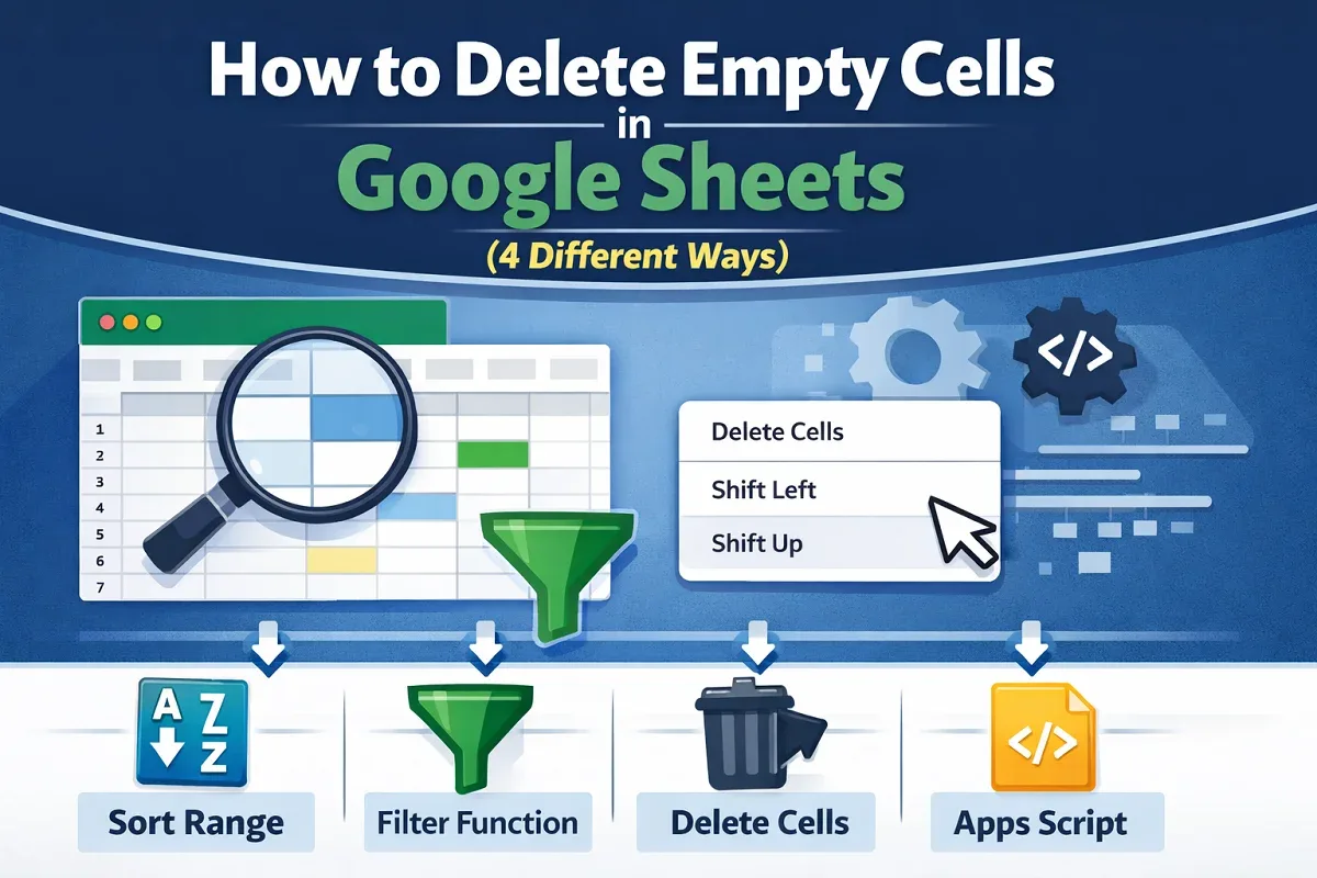 How to Delete Empty Cells in Google Sheets (4 Different Ways)