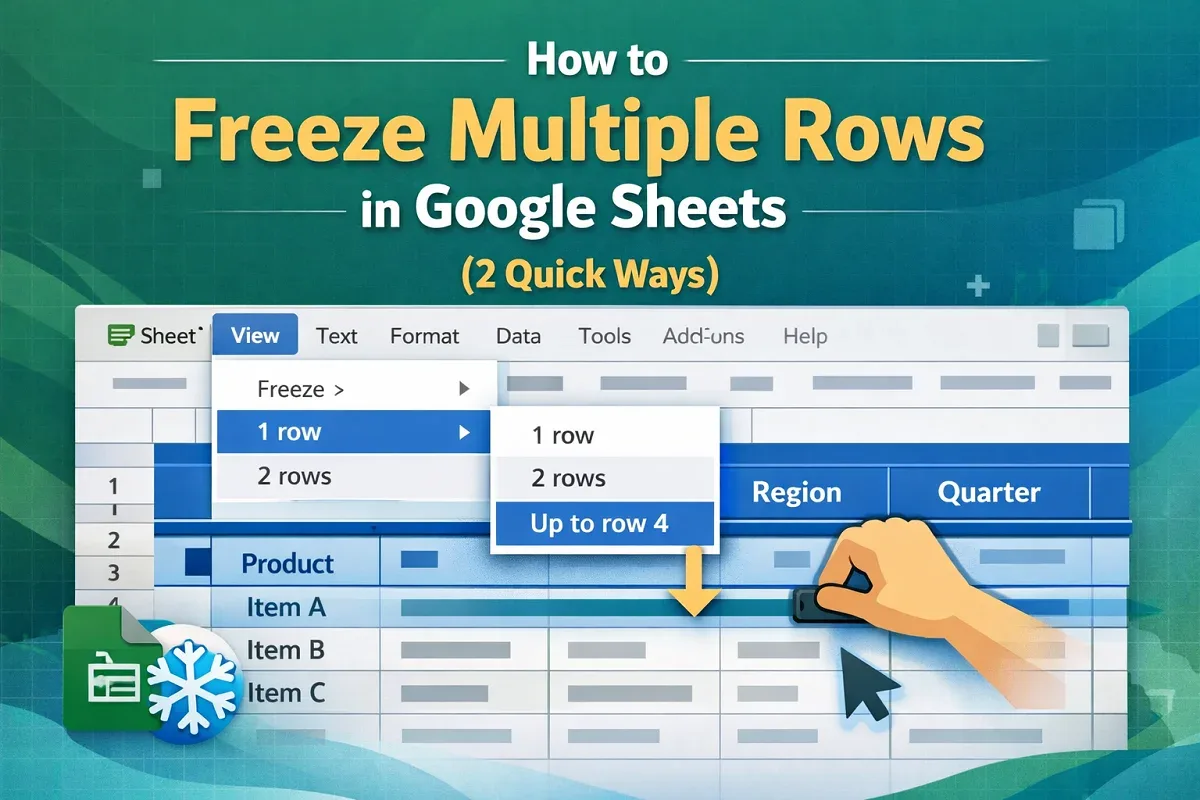 How to Freeze Multiple Rows in Google Sheets (2 Quick Ways)