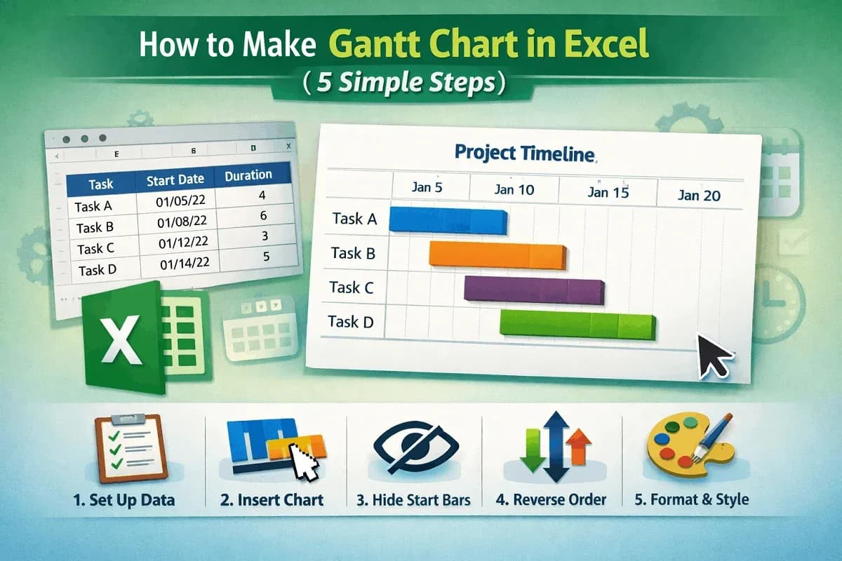 How to Make a Gantt Chart in Excel (with 5 Simple Steps)