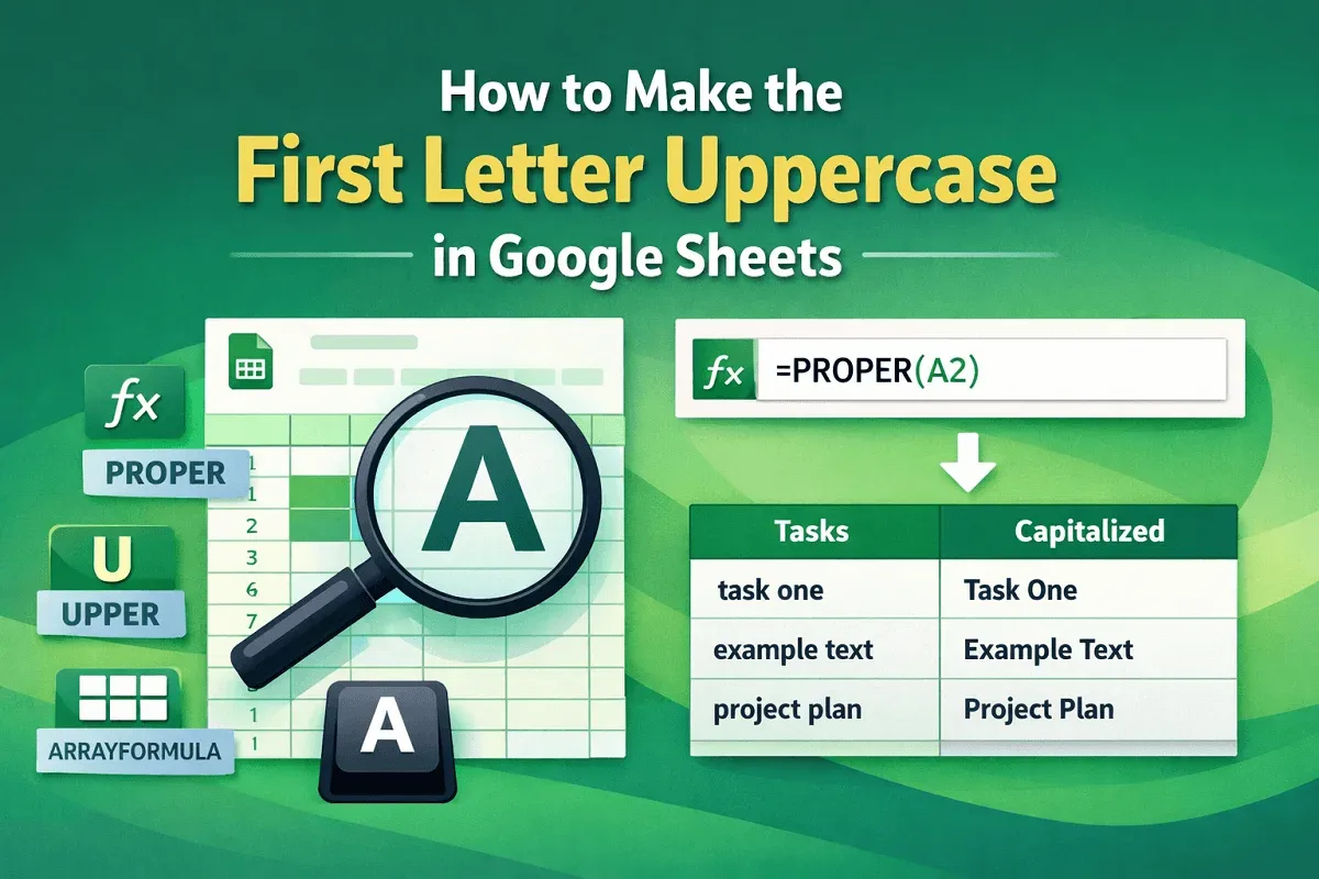 How to Make the First Letter Uppercase in Google Sheets
