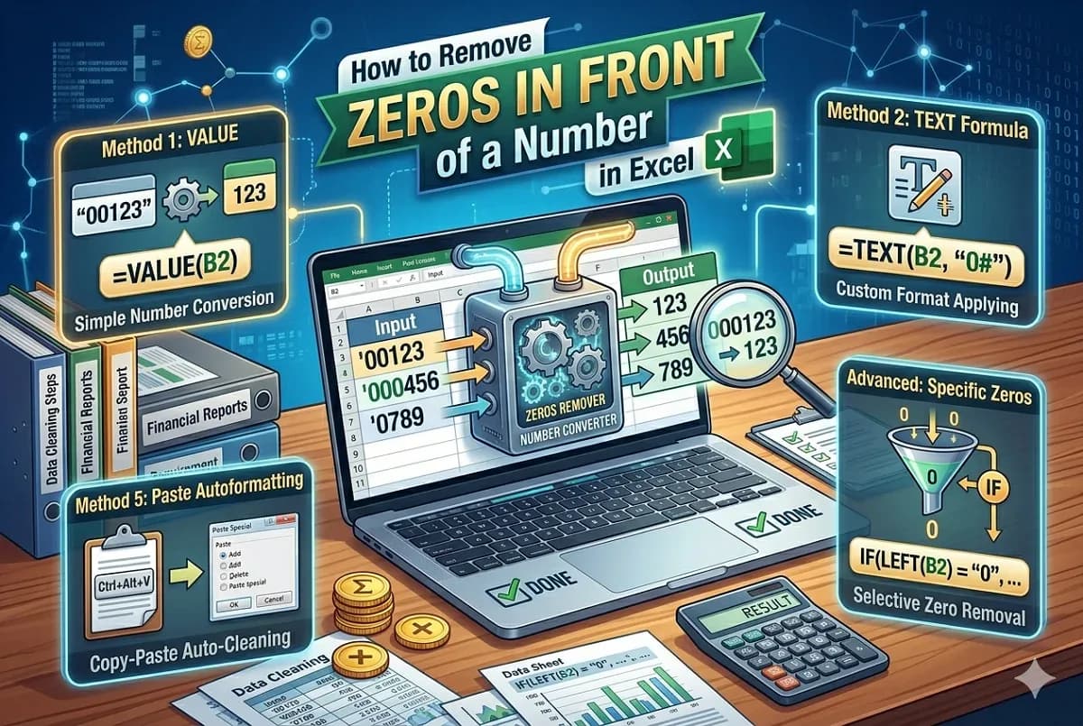 How to Remove Zeros in Front of a Number in Excel