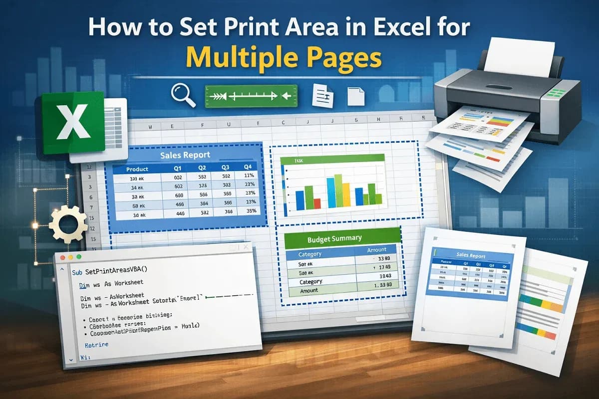 How to Set Print Area in Excel for Multiple Pages