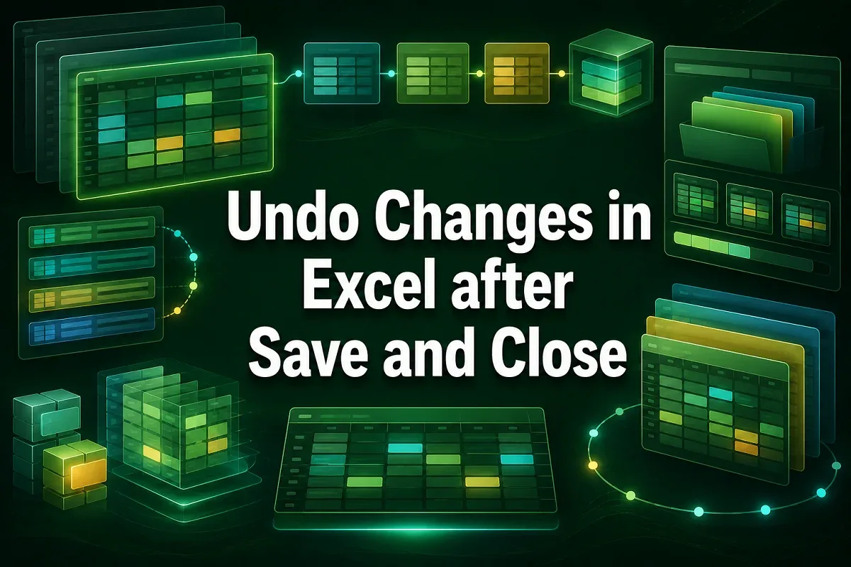 How to Undo Changes in Excel after Save and Close