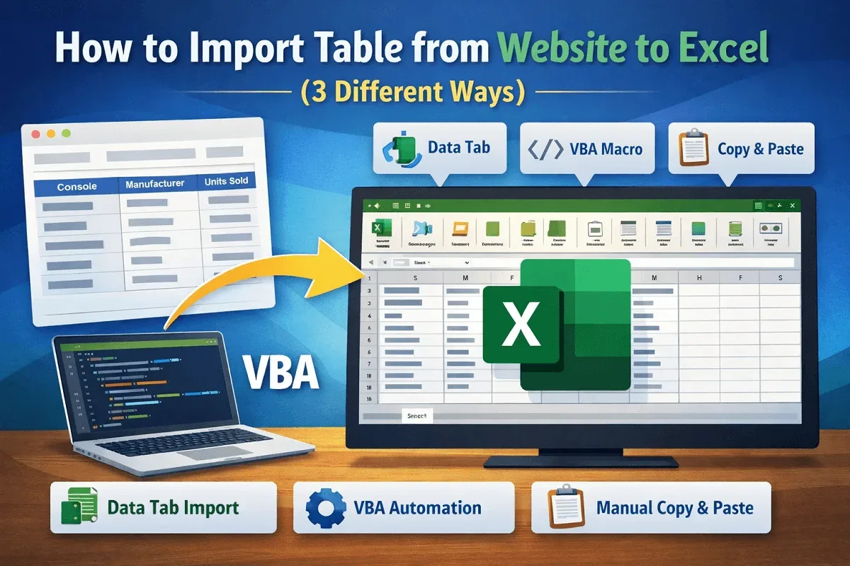 How to Import Table from Website to Excel (3 Different Ways)