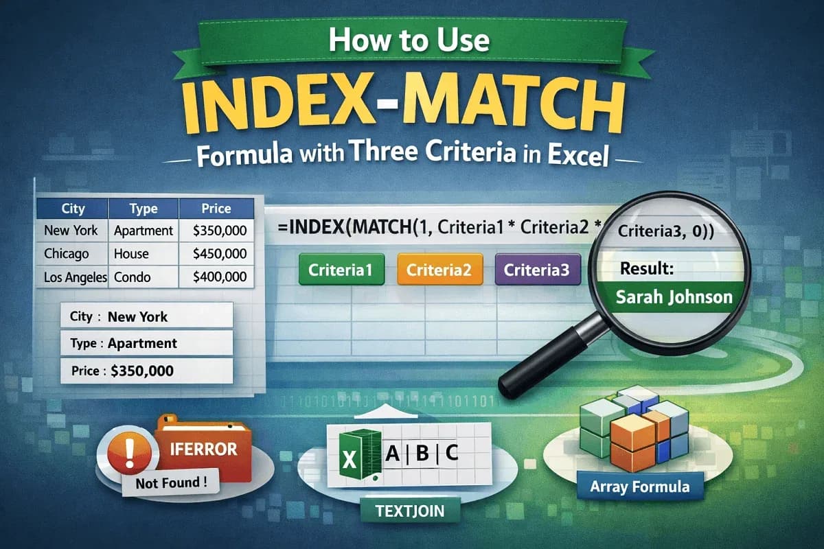 How to Use INDEX-MATCH Formula with Three Criteria in Excel