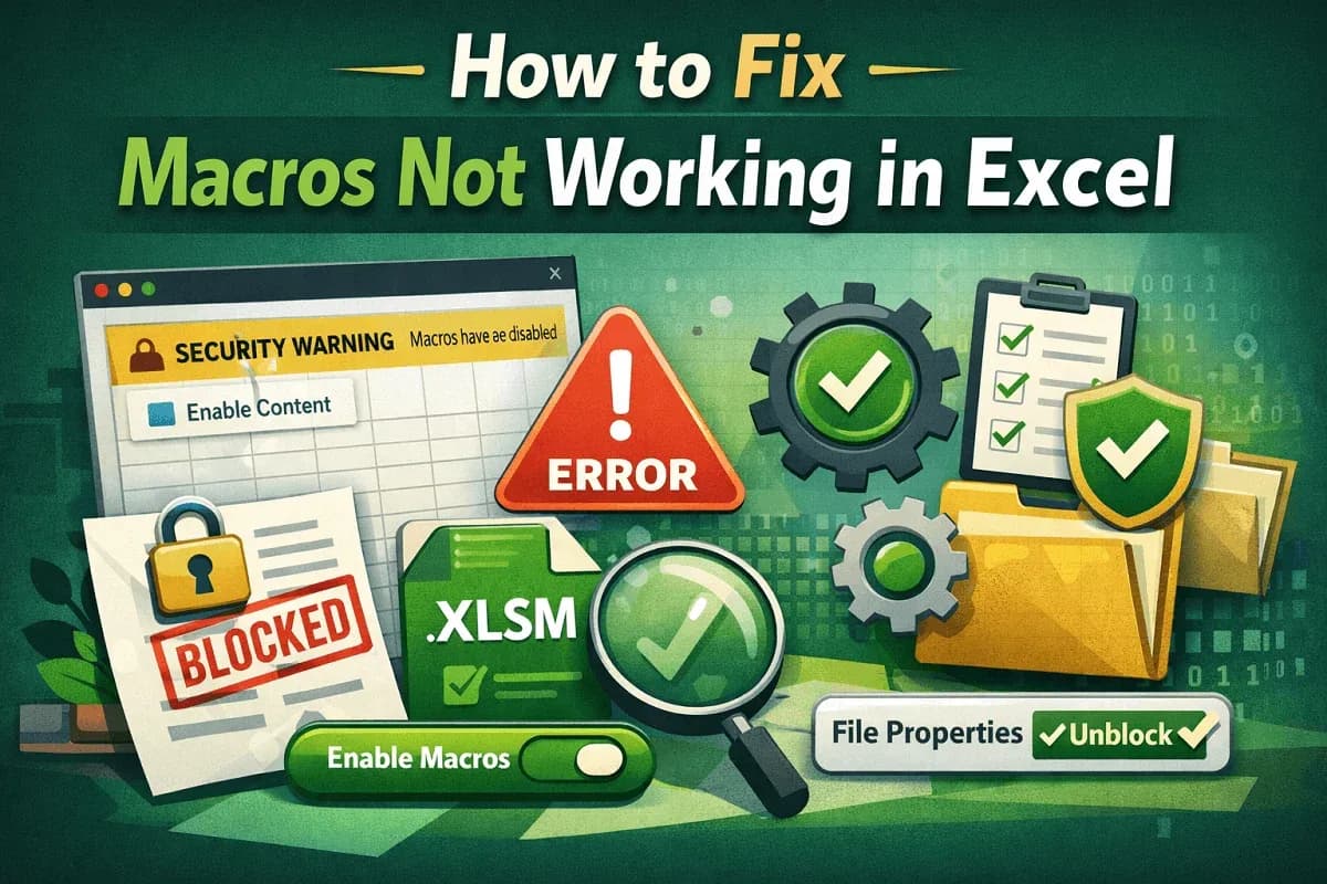 How to Fix Macros Not Working Issues in Excel