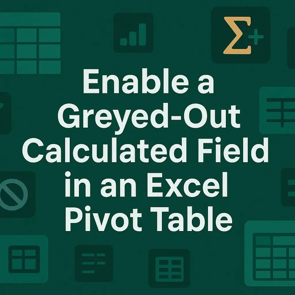 Enable a Greyed‑Out Calculated Field in Excel Pivot Table