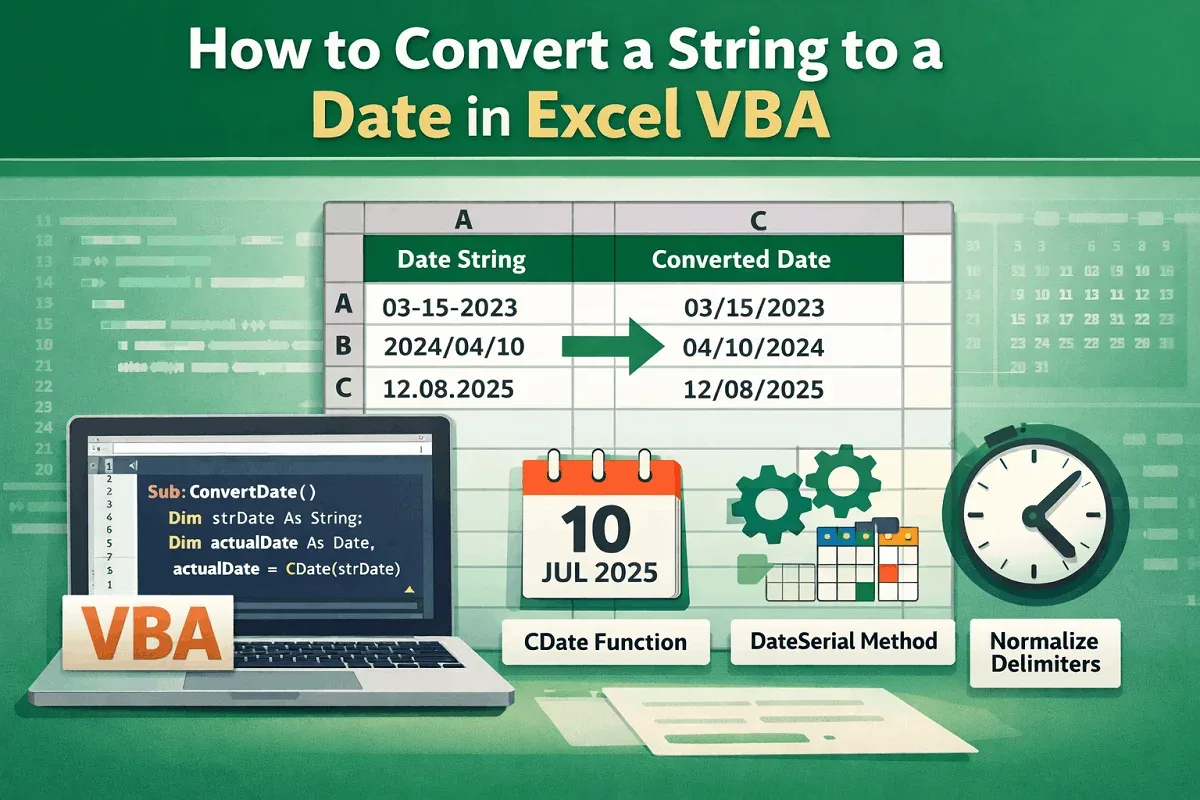 How to Convert a String to a Date in Excel VBA (3 Examples)