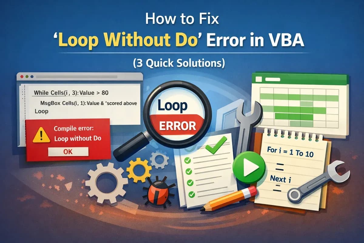 How to Fix 'Loop Without Do' Error in VBA (3 Quick Solutions)