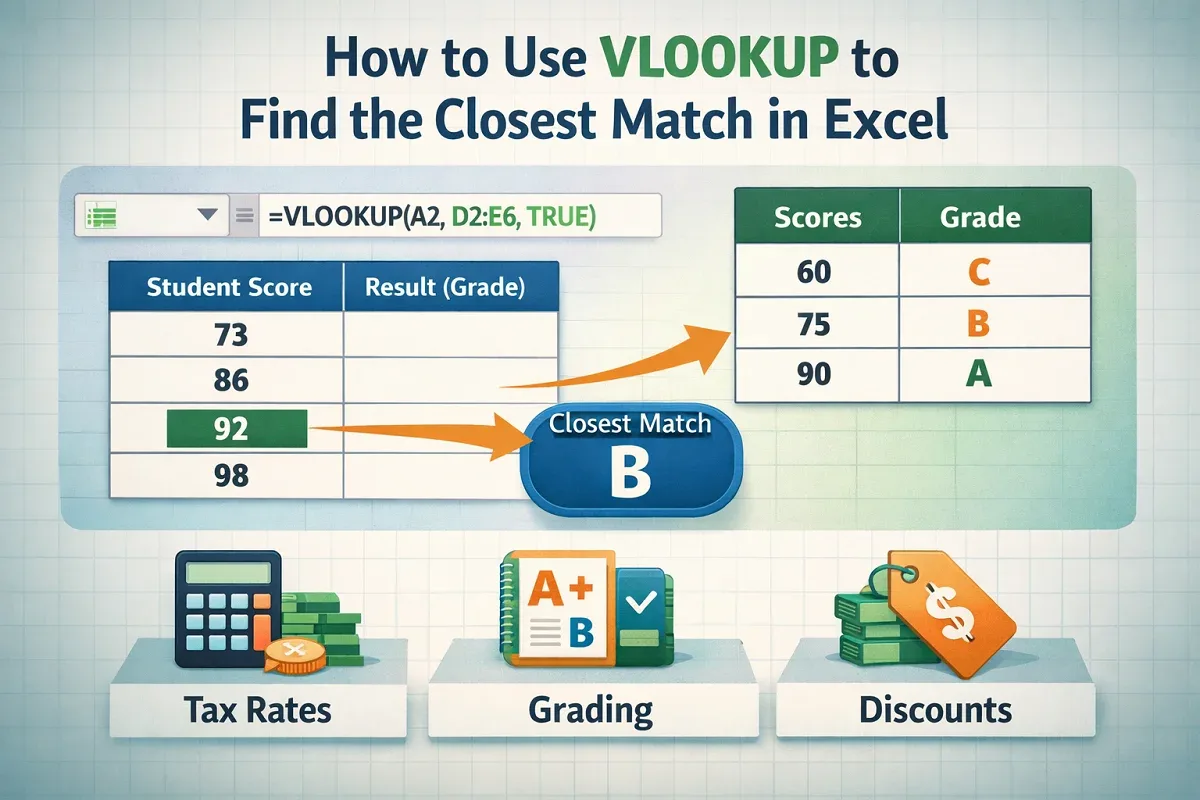 How to Use VLOOKUP to Find the Closest Match in Excel
