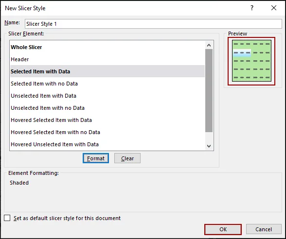 Creating a Custom Slicer Style with Defined Colors