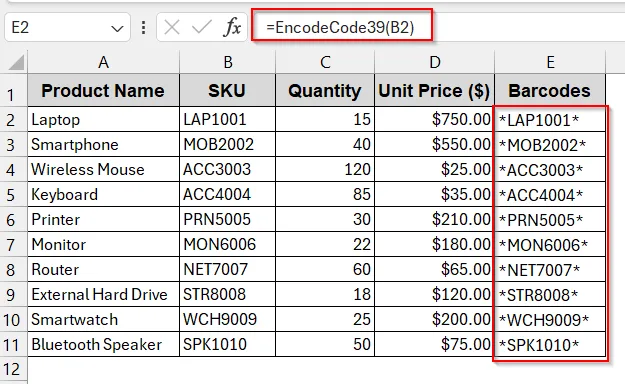 Create Code 39 Font with VBA Automation