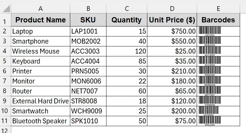 Generate Code 39 Barcodes with Excel’s IMAGE Function & API